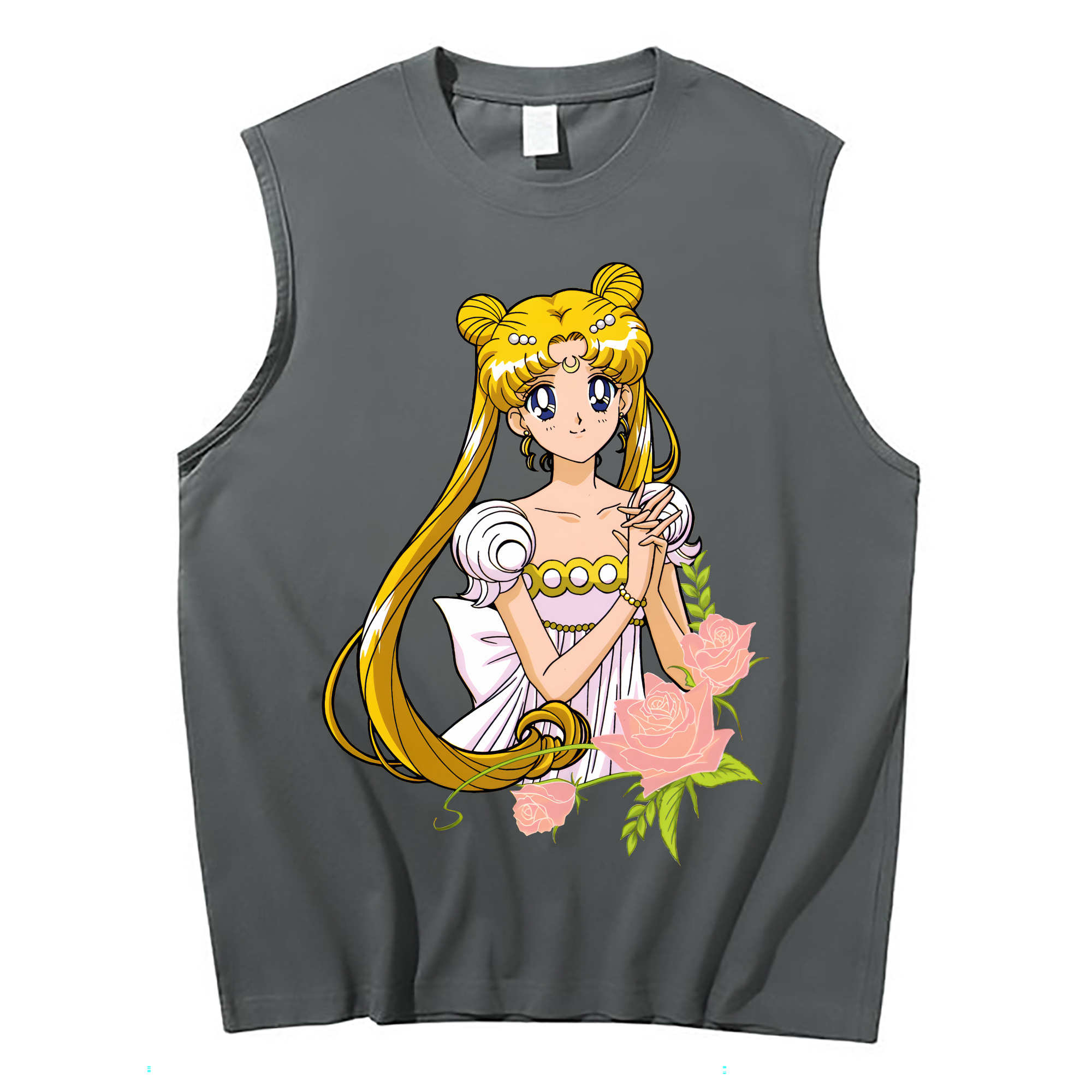 （画像用） 美少女戦士セーラームーン 愛野 美奈子 あいの みなこ Sailor Moon Aino Minako コットン100％タンクトップ（フロントプリント）